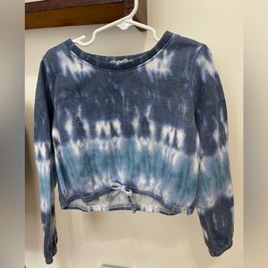 Girls Cropped Tie Dye Sweater